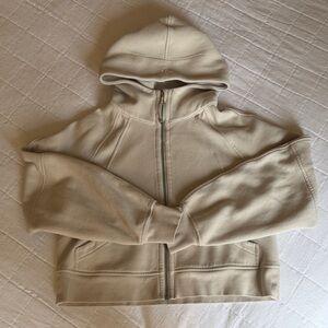 Lululemon Ivory Cropped Scuba Zip-Up